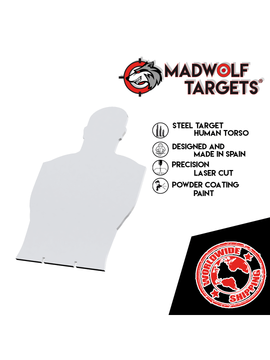 Shooting Steel Target Plate HUMAN TORSO SHAPE Madwolf Targets
