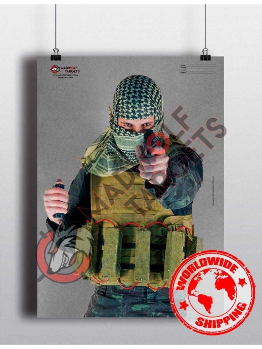 ISIS jihadist terrorist bomb shooting target for police military training - madwolf targets - papier cible - Schießscheibe