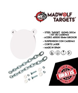 STEEL TARGET - CHAIN GONG 20cm - AR500 - Madwolf Targets