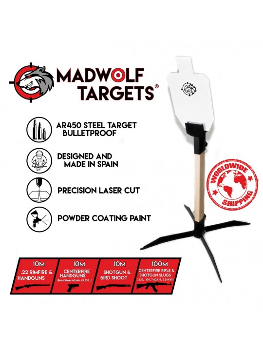 Blanco de tiro Metálico Silueta Torso IPSC 66 Madwolf Targets