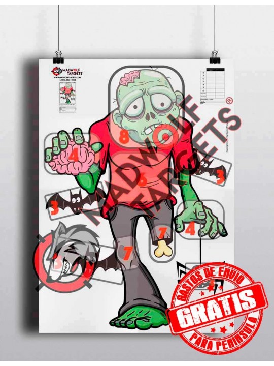 zombie target - paper - funny shooting target