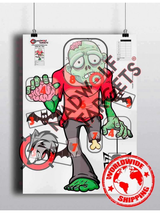paper target zombie kill shooting target funny